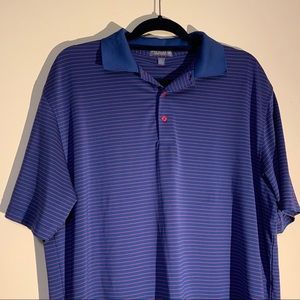 Peter Millar blue and red summer comfort polo